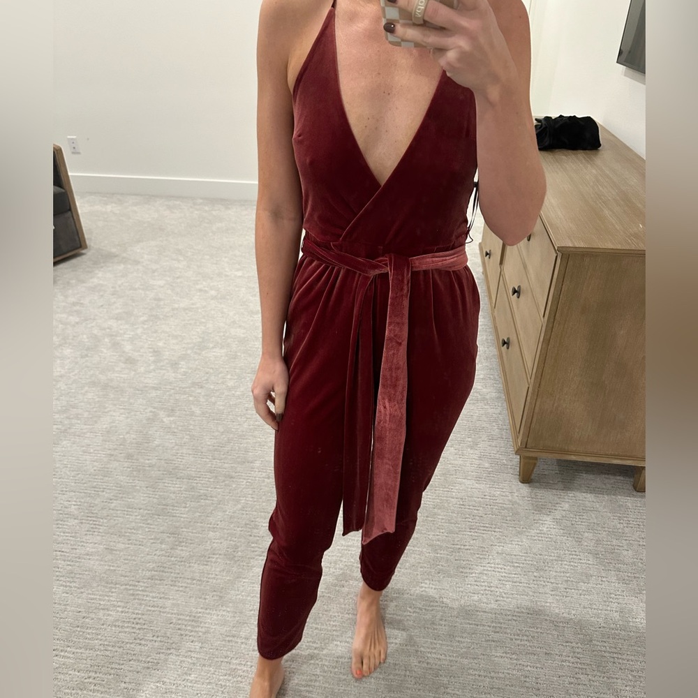 Cranberry Velvet jumpsuit